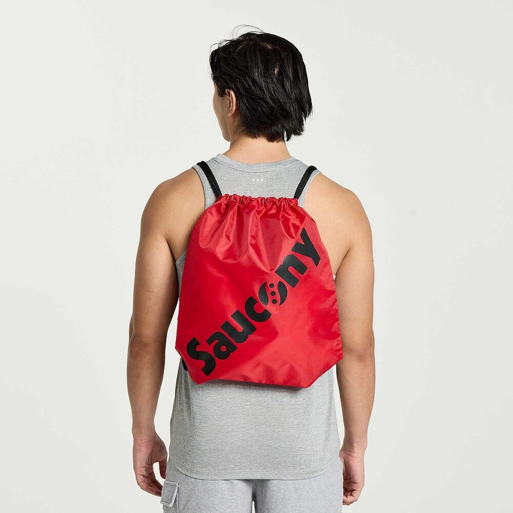 Saucony String Bag backpack back bag Red NEW 14.75” x 17” NEW